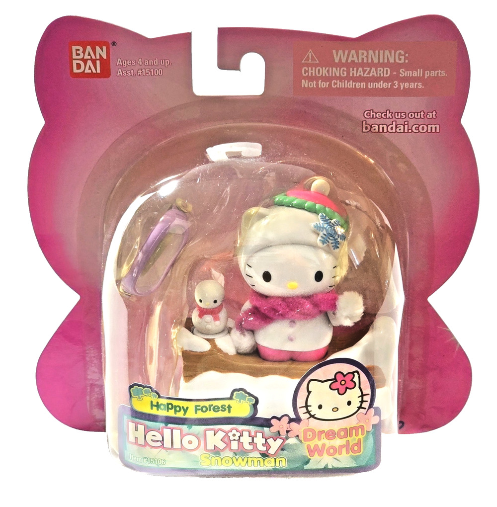 Vintage 2001 Bandai Sanrio Hello Kitty Happy Forest Dream World SNOWMAN Figurine